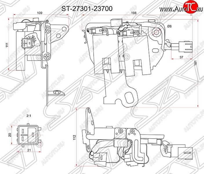 2 179 р. Катушка зажигания SAT  Hyundai Elantra ( XD,  XD2) (2000-2010), Hyundai Tucson  JM (2004-2010), KIA Cerato  1 LD (2003-2008), KIA Sportage  2 JE,KM (2004-2010)  с доставкой в г. Нижний Новгород