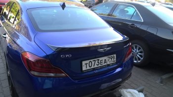 7 949 р. Спойлер на багажник АвтоКрат Hyundai Genesis DH седан рестайлинг (2014-2017) (Неокрашенный)  с доставкой в г. Нижний Новгород. Увеличить фотографию 4