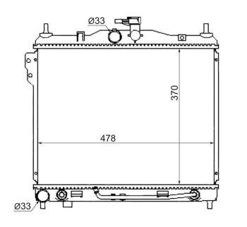 Радиатор двигателя SAT (пластинчатый,1.3/1.4/1.6, АКПП) Hyundai Getz TB хэтчбэк 5 дв. дорестайлинг (2002-2005)