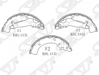 Колодки тормозные SAT (задние)  Getz  TB, Solaris  RBr