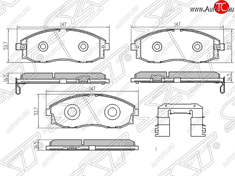 1 599 р. Колодки тормозные SAT (передние)  Hyundai Porter ( AU,KR,  HR) - Starex/H1  A1  с доставкой в г. Нижний Новгород