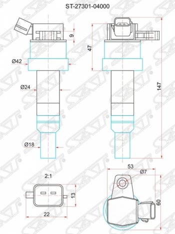 Катушка зажигания SAT KIA Picanto 2 TA хэтчбэк 5 дв. дорестайлинг (2011-2015)