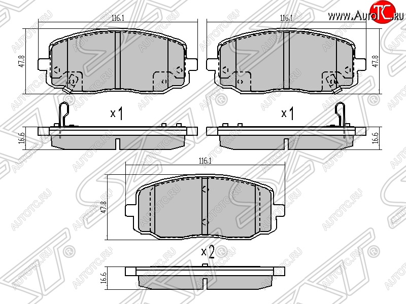 989 р. Колодки тормозные SAT (передние)  Hyundai i10  PA (2007-2013), KIA Picanto  1 SA хэтчбэк 5 дв. (2003-2007)  с доставкой в г. Нижний Новгород