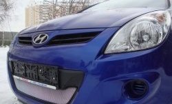 1 539 р. Сетка на бампер Russtal (хром) Hyundai i20 PB хэтчбэк дорестайлинг (2008-2012)  с доставкой в г. Нижний Новгород. Увеличить фотографию 3