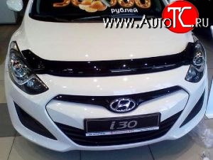 2 899 р. Дефлектор капота NovLine  Hyundai I30  2 GD (2011-2017) дорестайлинг универсал, дорестайлинг, хэтчбэк 5 дв., рестайлинг универсал, рестайлинг, хэтчбэк 5 дв.  с доставкой в г. Нижний Новгород