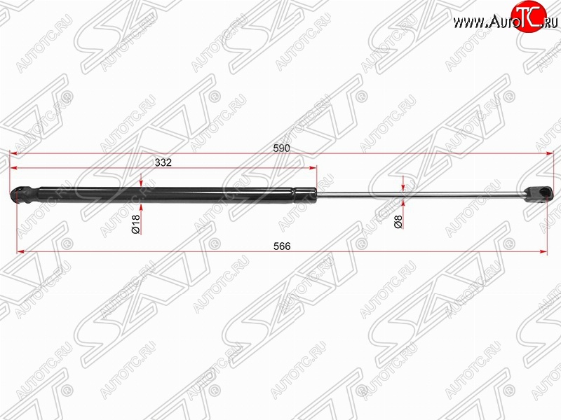 639 р. Упор крышки багажника SAT (газовый)  Hyundai I30  FD (2007-2010) хэтчбек дорестайлинг  с доставкой в г. Нижний Новгород