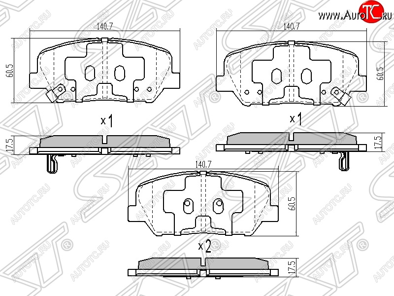 1 329 р. Колодки тормозные SAT (задние)  Hyundai I30  2 GD (2011-2017), Hyundai Veloster  FS (2011-2018), KIA Optima  3 TF (2010-2016)  с доставкой в г. Нижний Новгород