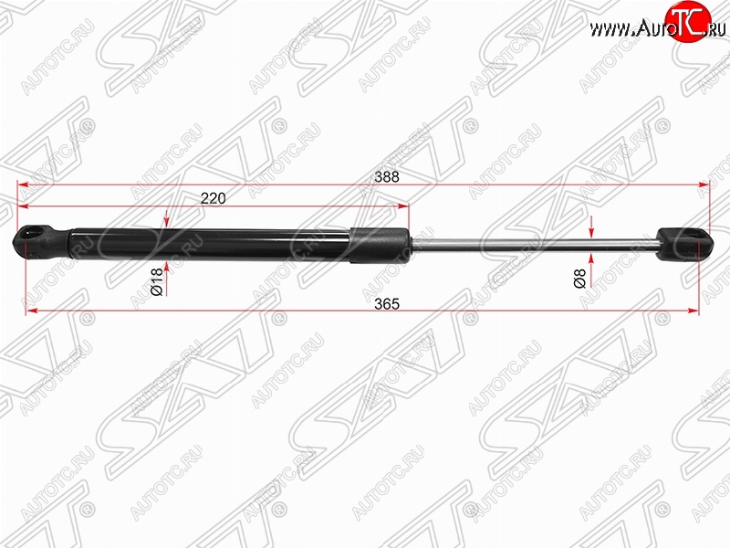 1 099 р. Упор капота SAT (газовый)  Hyundai I40  1 VF (2011-2019) дорестайлинг седан, дорестайлинг универсал, рестайлинг седан, рестайлинг универсал  с доставкой в г. Нижний Новгород