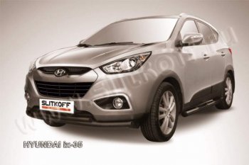 Защита переднего бампера из труб d57+d42 Slitkoff Hyundai IX35 LM рестайлинг (2013-2018)