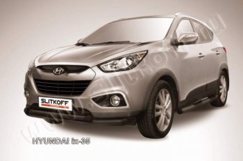 Защита переднего бампера из труб d76+d57 Slitkoff Hyundai IX35 LM рестайлинг (2013-2018)