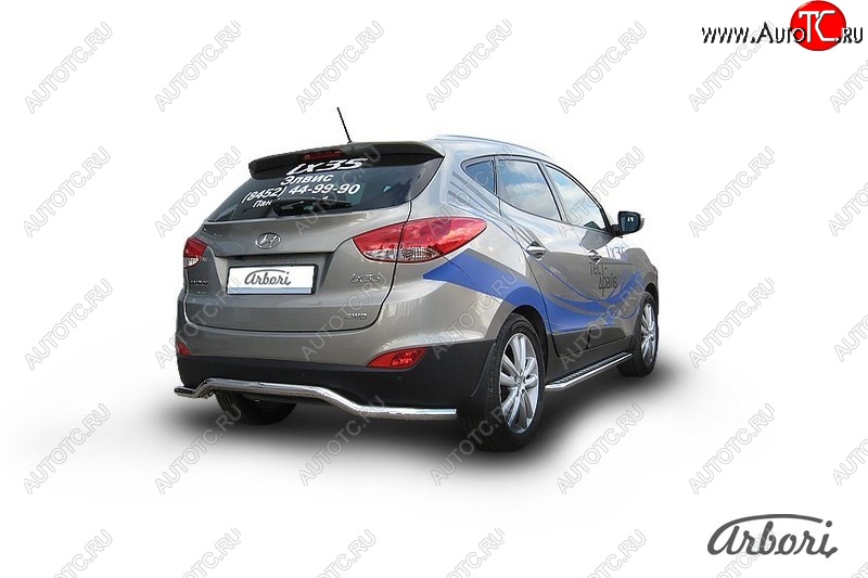 12 959 р. Защита заднего бампера Arbori (волна, нержавейка, 1 труба d57 mm). Hyundai IX35 LM рестайлинг (2013-2018)  с доставкой в г. Нижний Новгород