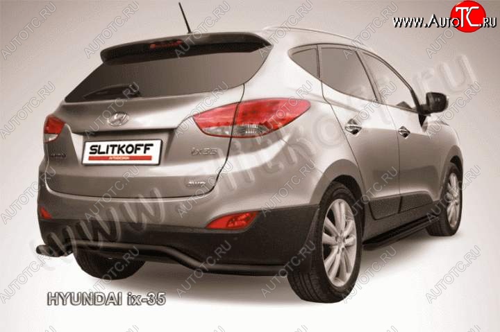 10 199 р. Защита заднего бампера из трубы d57 Slitkoff (волна) Hyundai IX35 LM рестайлинг (2013-2018) (Цвет: серебристый)  с доставкой в г. Нижний Новгород