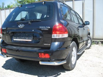 Защита заднего бампера из уголков d57 Slitkoff Hyundai (Хюндаи) Santa Fe (Санта)  SM (2000-2012) SM