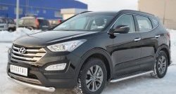 21 699 р. Широкая защита порогов SLITKOFF  Hyundai Santa Fe  DM (2012-2016) дорестайлинг  с доставкой в г. Нижний Новгород. Увеличить фотографию 4