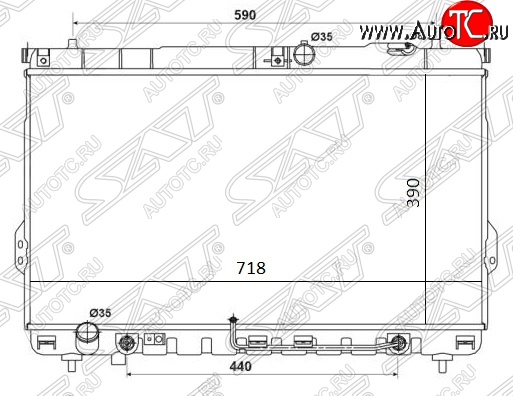 10 199 р. Радиатор двигателя SAT (трубчатый, DIESEL, АКПП) Hyundai Sonata EF рестайлинг ТагАЗ (2001-2013)  с доставкой в г. Нижний Новгород