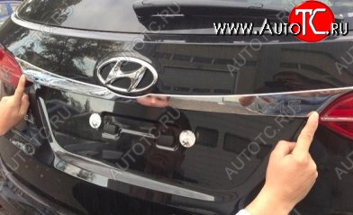 4 199 р. Верхняя накладка на крышку багажника СТ Hyundai Santa Fe DM дорестайлинг (2012-2016)  с доставкой в г. Нижний Новгород