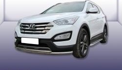 Двойная защита переднего бампера из двух труб диаметром 57 и 42 мм Slitkoff Hyundai (Хюндаи) Santa Fe (Санта)  DM (2012-2016) DM дорестайлинг