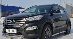 16 449 р. Защита переднего бампера (2 трубыØ63 мм, нержавейка) SLITKOFF  Hyundai Santa Fe  DM (2012-2016) дорестайлинг  с доставкой в г. Нижний Новгород. Увеличить фотографию 4