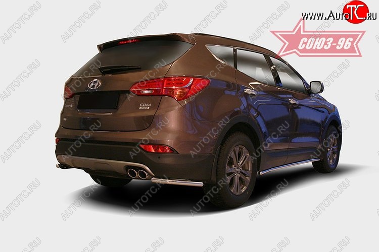 8 459 р. Защита заднего бампера из боковых уголков Souz-96 (d42) Hyundai Santa Fe DM дорестайлинг (2012-2016)  с доставкой в г. Нижний Новгород