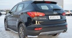 11 499 р. Защита заднего бампера (Ø63 мм уголки, нержавейка) SLITKOFF  Hyundai Santa Fe  DM (2012-2016) дорестайлинг  с доставкой в г. Нижний Новгород. Увеличить фотографию 4