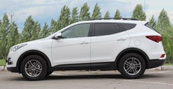 10 349 р. Комплект рейлингов АПС  Hyundai Santa Fe  DM (2012-2019) дорестайлинг, рестайлинг (Черные, без поперечин)  с доставкой в г. Нижний Новгород. Увеличить фотографию 2