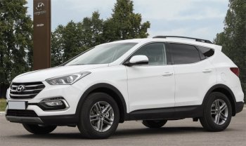 10 349 р. Комплект рейлингов АПС  Hyundai Santa Fe  DM (2012-2019) дорестайлинг, рестайлинг (Черные, без поперечин)  с доставкой в г. Нижний Новгород. Увеличить фотографию 3