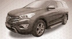 13 349 р. Алюминиевые пороги Slitkoff Optima Silver  Hyundai Grand Santa Fe  1 DM (2013-2016) дорестайлинг  с доставкой в г. Нижний Новгород. Увеличить фотографию 2