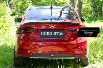 1 559 р. Лип спойлер RA  Hyundai Solaris  HCR (2017-2022) седан дорестайлинг, седан рестайлинг (Неокрашенный)  с доставкой в г. Нижний Новгород. Увеличить фотографию 2