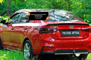 1 559 р. Лип спойлер RA  Hyundai Solaris  HCR (2017-2022) седан дорестайлинг, седан рестайлинг (Неокрашенный)  с доставкой в г. Нижний Новгород. Увеличить фотографию 3