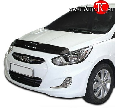 2 699 р. Дефлектор капота NovLine Hyundai Solaris RBr хэтчбэк дорестайлинг (2010-2014)  с доставкой в г. Нижний Новгород