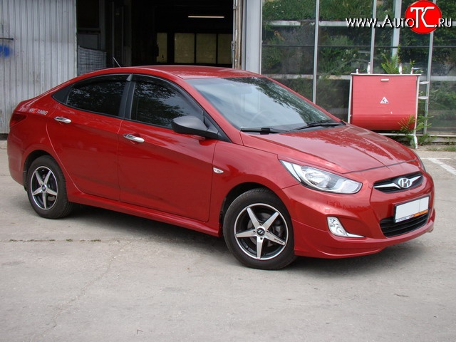 4 749 р. Пороги накладки Sport v2 KIA Rio 3 QB дорестайлингхэтчбек5дв. (2011-2015) (Неокрашенные)  с доставкой в г. Нижний Новгород