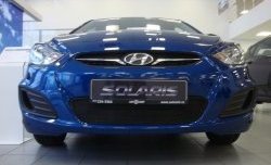 1 469 р. Сетка на бампер Russtal (черная) Hyundai Solaris RBr хэтчбэк дорестайлинг (2010-2014)  с доставкой в г. Нижний Новгород. Увеличить фотографию 4