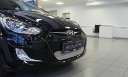 1 539 р. Сетка на бампер Russtal (хром) Hyundai Solaris RBr седан дорестайлинг (2010-2014)  с доставкой в г. Нижний Новгород. Увеличить фотографию 5