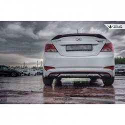 5 399 р. Лип спойлер Zeus  Hyundai Solaris  RBr (2010-2014) седан дорестайлинг (Неокрашенный)  с доставкой в г. Нижний Новгород. Увеличить фотографию 5