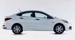 14 499 р. Задний бампер Sport  Hyundai Solaris  RBr (2010-2014) седан дорестайлинг (Неокрашенный)  с доставкой в г. Нижний Новгород. Увеличить фотографию 5