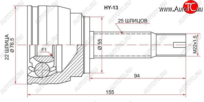 1 499 р. ШРУС (Россия) SAT (наружный) Hyundai Solaris RBr седан дорестайлинг (2010-2014)  с доставкой в г. Нижний Новгород