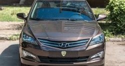 929 р. Реснички на фары Кураж Hyundai Solaris RBr седан рестайлинг (2014-2017) (Неокрашенные)  с доставкой в г. Нижний Новгород. Увеличить фотографию 2