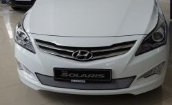 1 539 р. Сетка на бампер Russtal (хром) Hyundai Solaris RBr седан рестайлинг (2014-2017)  с доставкой в г. Нижний Новгород. Увеличить фотографию 4