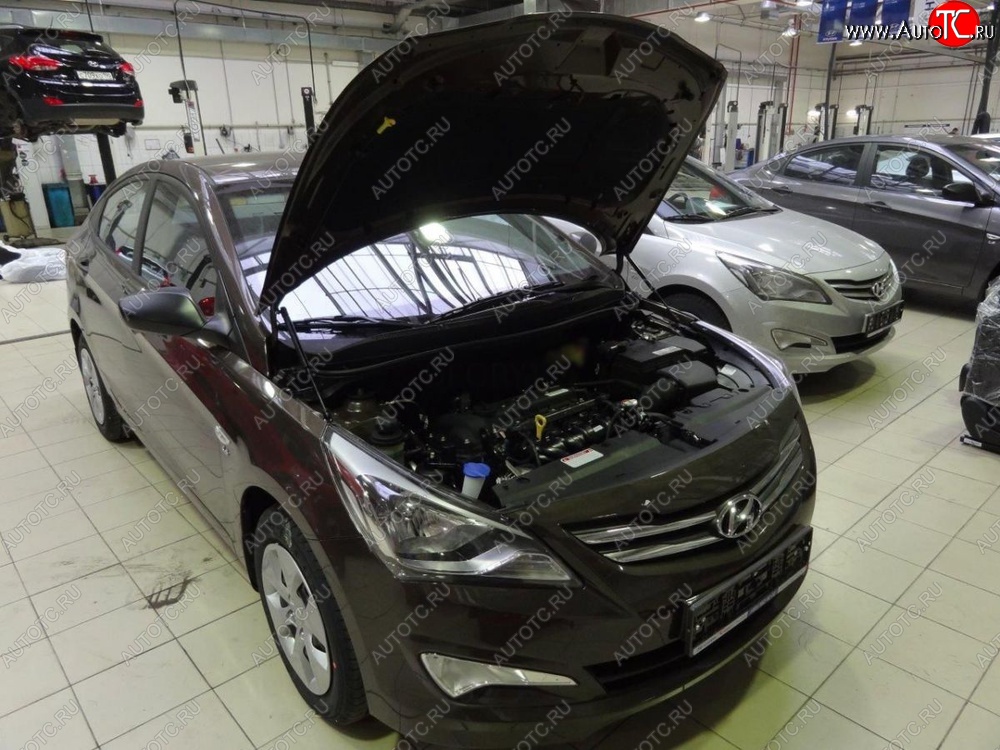 2 199 р. Газовые упоры капота Berkut Hyundai Solaris RBr седан рестайлинг (2014-2017)  с доставкой в г. Нижний Новгород