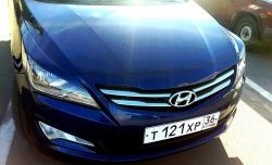 929 р. Реснички на фары Кураж Hyundai Solaris RBr седан рестайлинг (2014-2017) (Неокрашенные)  с доставкой в г. Нижний Новгород. Увеличить фотографию 5