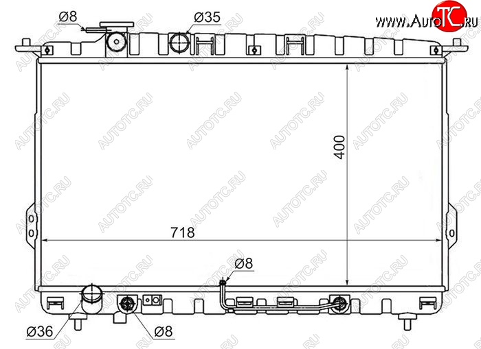 8 799 р. Радиатор двигателя (пластинчатый,2.0/2.4/2.5/2.7, МКПП/АКПП) SAT  Hyundai Sonata  EF (2001-2013), KIA Magentis (2000-2005), KIA Optima  1 GD (2000-2005)  с доставкой в г. Нижний Новгород