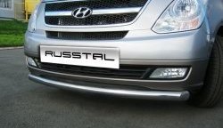 Одинарная защита переднего бампера диаметром 63 мм Russtal Hyundai Starex/Grand Starex/H1 TQ дорестайлинг (2007-2013)