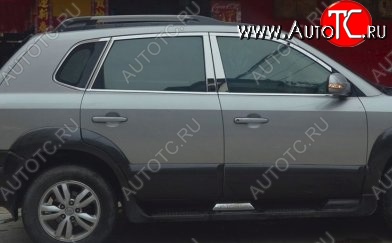 4 749 р. Накладки на центральные стойки дверей СТ Hyundai Tucson JM (2004-2010) (Неокрашенные)  с доставкой в г. Нижний Новгород