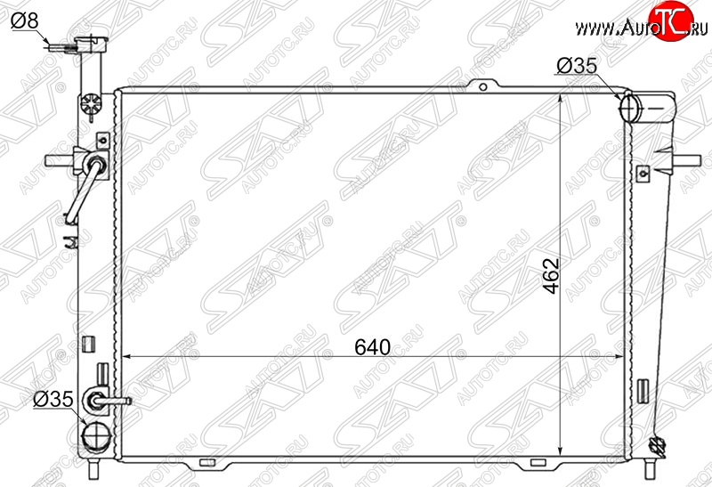 5 999 р. Радиатор двигателя (трубчатый, 2.0/2.7, МКПП/АКПП) SAT Hyundai Tucson JM (2004-2010)  с доставкой в г. Нижний Новгород