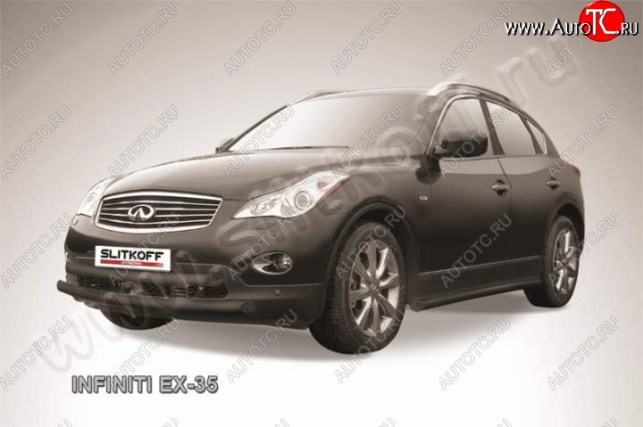 10 999 р. Защита переднего бампера из труб d57 Slitkoff (двойная, высокая)  INFINITI EX35  J50 (2007-2013) (Цвет: серебристый)  с доставкой в г. Нижний Новгород