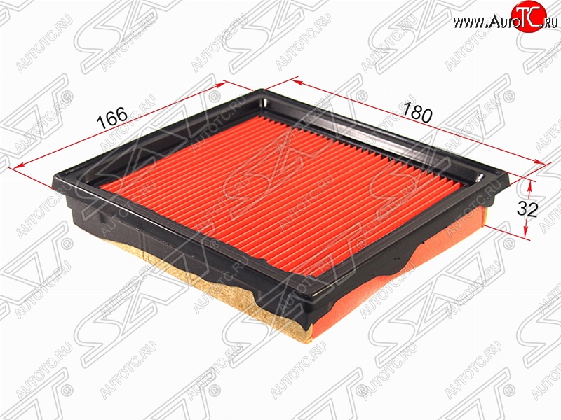 329 р. Фильтр воздушный двигателя SAT (180х166х32 mm)  INFINITI EX35  J50 (2007-2013), INFINITI G37  V36 (2008-2014), INFINITI Qx50  J50 (2013-2016), Nissan 350Z (2002-2008), Nissan Skyline  V36 (2006-2014)  с доставкой в г. Нижний Новгород