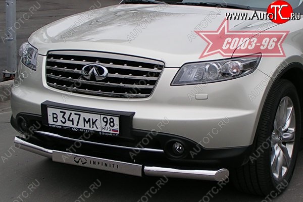 28 394 р. Защита переднего бампера одинарная (Европа) Souz-96 (d76) INFINITI FX45 S50 рестайлинг (2005-2009)  с доставкой в г. Нижний Новгород