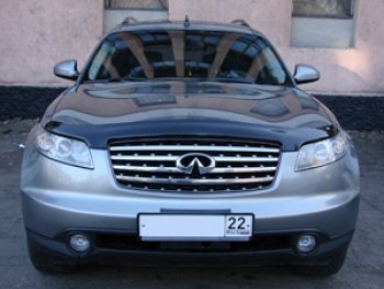 2 879 р. Дефлектор капота SIM INFINITI FX45 S50 рестайлинг (2005-2009)  с доставкой в г. Нижний Новгород. Увеличить фотографию 2