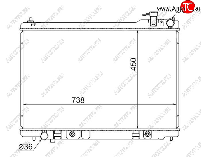 7 549 р. Радиатор двигателя (пластинчатый, МКПП/АКПП) SAT  INFINITI FX35  S50 - FX45  S50  с доставкой в г. Нижний Новгород