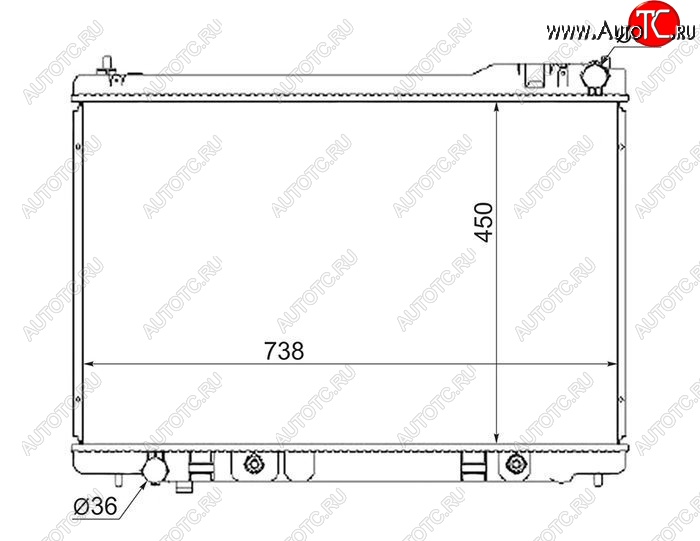 7 849 р. Радиатор двигателя SAT (пластинчатый, МКПП/АКПП)  INFINITI FX35  S50 - FX45  S50  с доставкой в г. Нижний Новгород